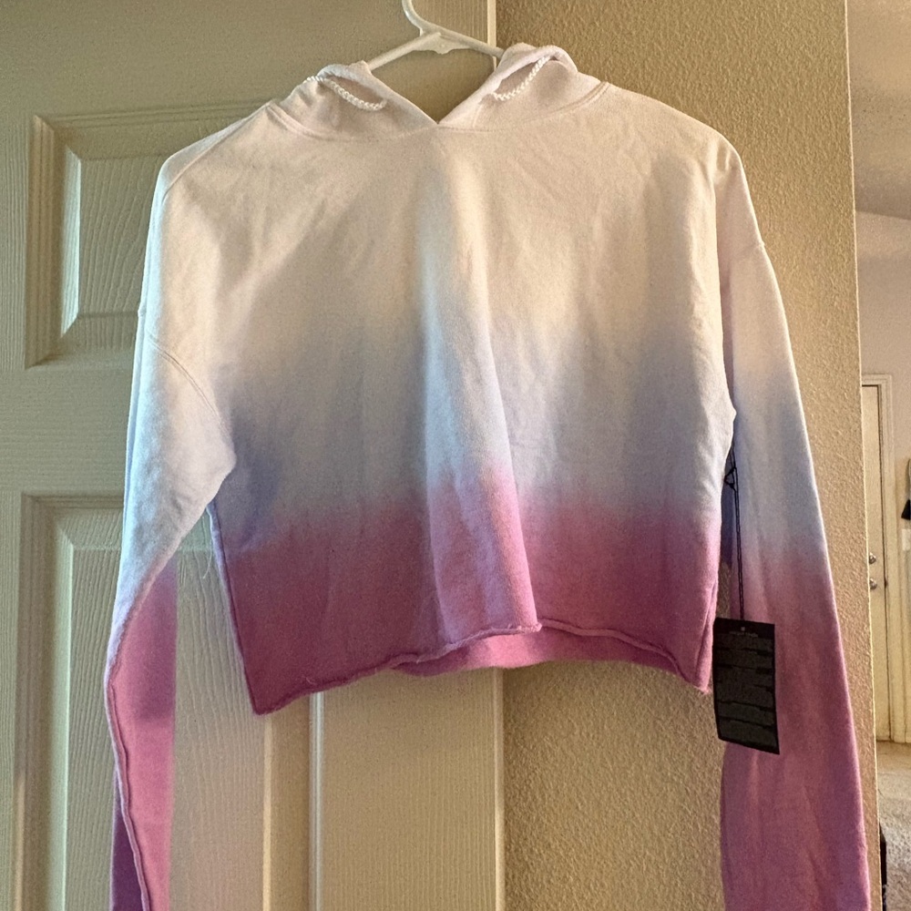 Forever 21 Pink and White Ombre Hoodie